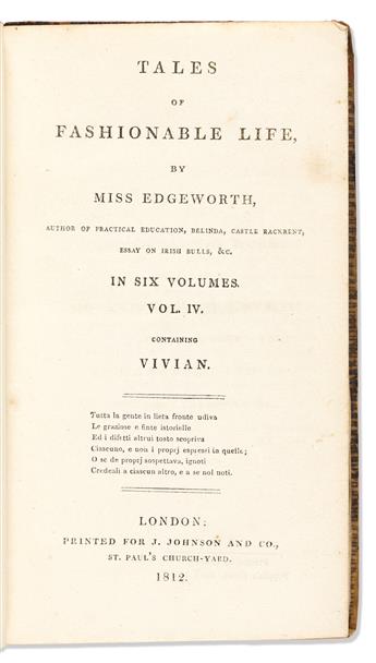 Edgeworth, Maria (1768-1849) Tales of Fashionable Life.